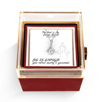 The Lord is My Portion Forever (Psalm 73:26) | Alluring Beauty Necklace in Rotating Rose Gift Box