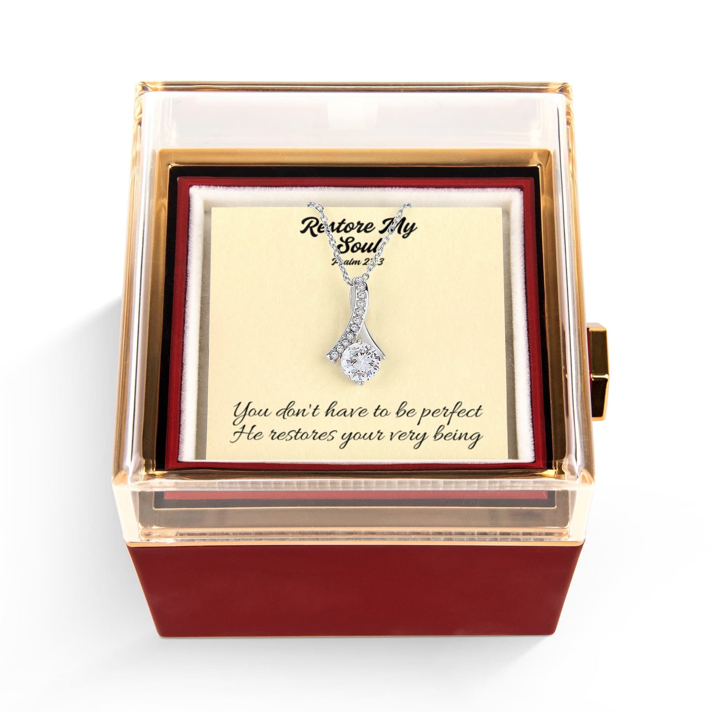 Restore My Soul (Psalm 23:3) | Alluring Beauty Necklace in Rotating Rose Gift Box