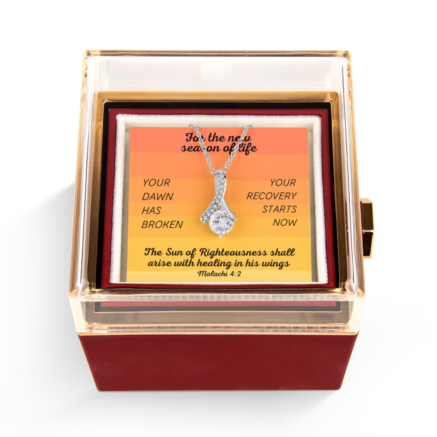 Healing In His Wings (Malachi 4:2) | Alluring Beauty Necklace in Rotating Rose Gift Box