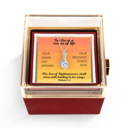 Healing In His Wings (Malachi 4:2) | Alluring Beauty Necklace in Rotating Rose Gift Box