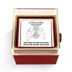 No Weapon Formed Shall Prosper (Isaiah 54:17) | Alluring Beauty Necklace in Rotating Rose Gift Box