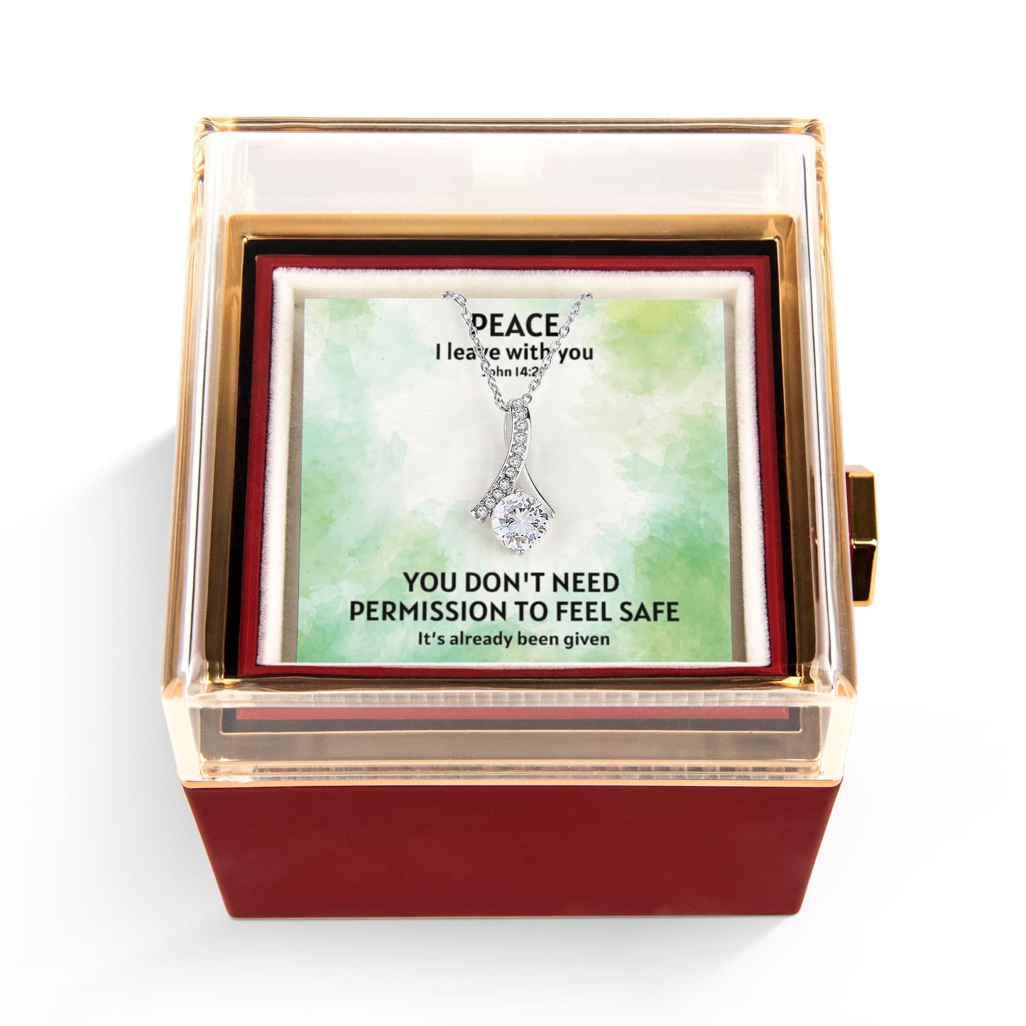 Peace I Leave With You (John 14:27) | Alluring Beauty Necklace in Rotating Rose Gift Box