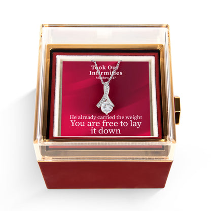 Took Our Infirmities (Matthew :17) | Alluring Beauty Necklace in Rotating Rose Gift Box