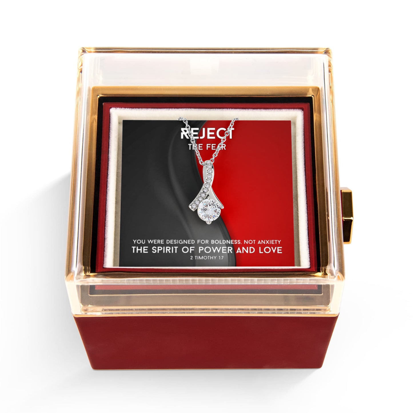 The Spirit Of Power And Love (2 Timothy 1:7) | Alluring Beauty Necklace in Rotating Rose Gift Box