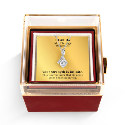 I Can Do All Things (Philippians 4:13) | Alluring Beauty Necklace in Rotating Rose Gift Box