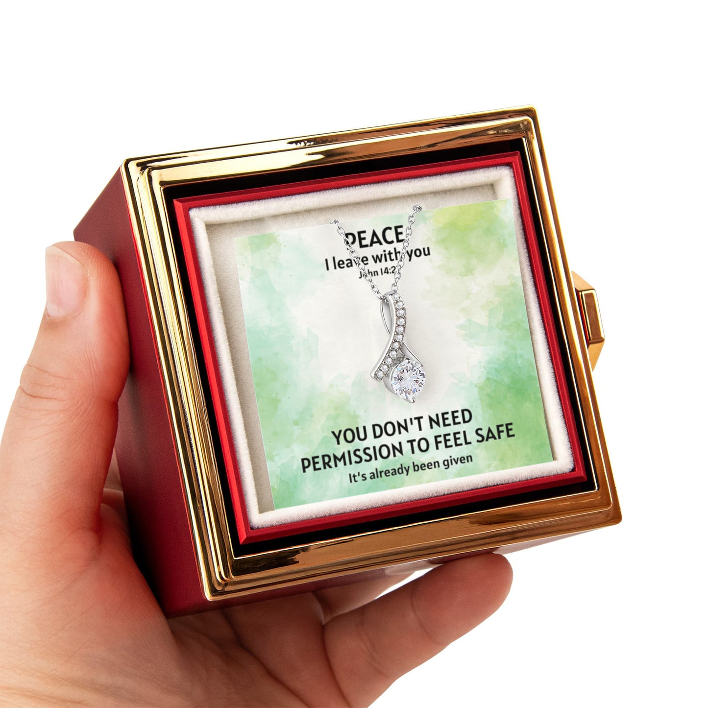 Peace I Leave With You (John 14:27) | Alluring Beauty Necklace in Rotating Rose Gift Box