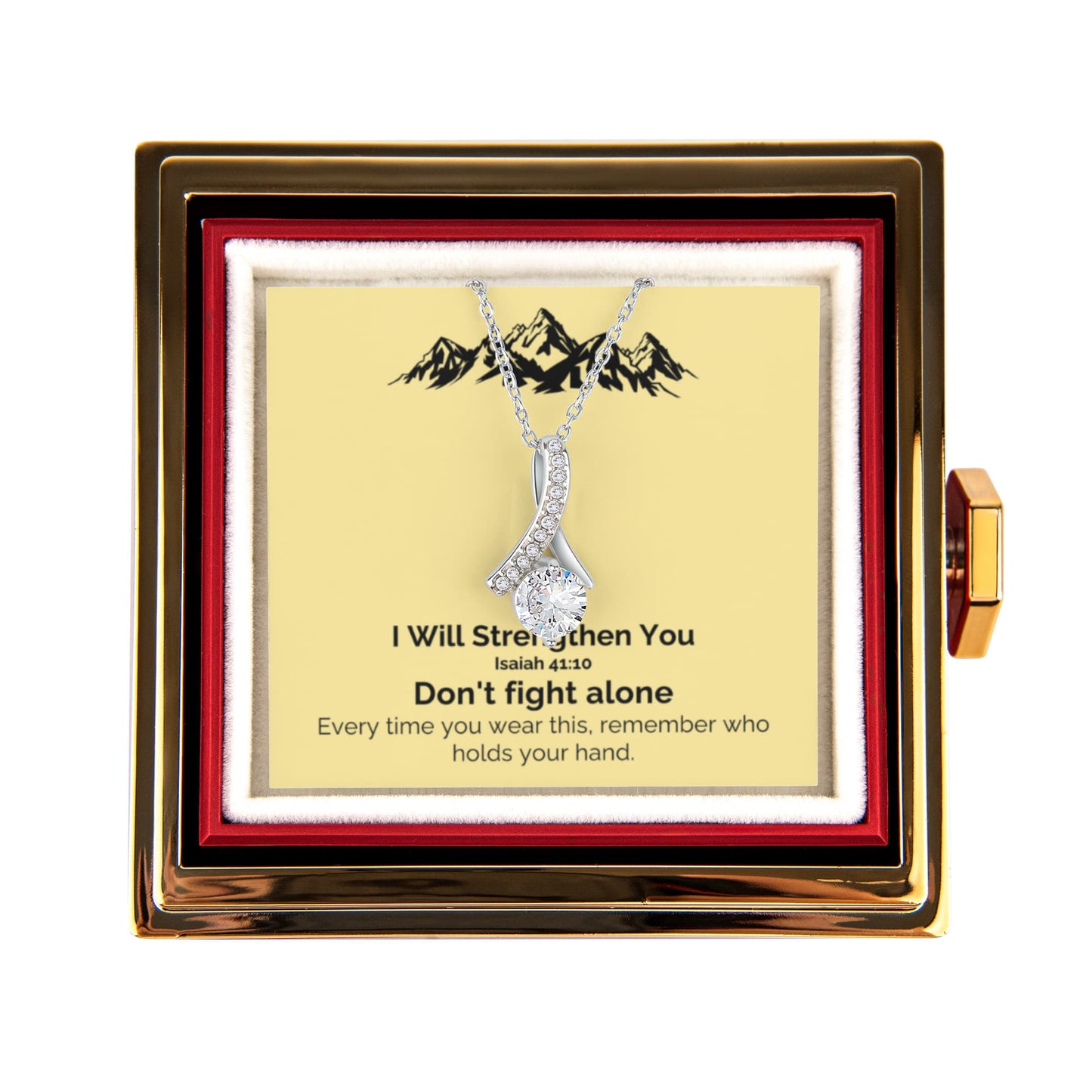 I Will Strengthen You (Isaiah 41:10) | Alluring Beauty Necklace in Rotating Rose Gift Box