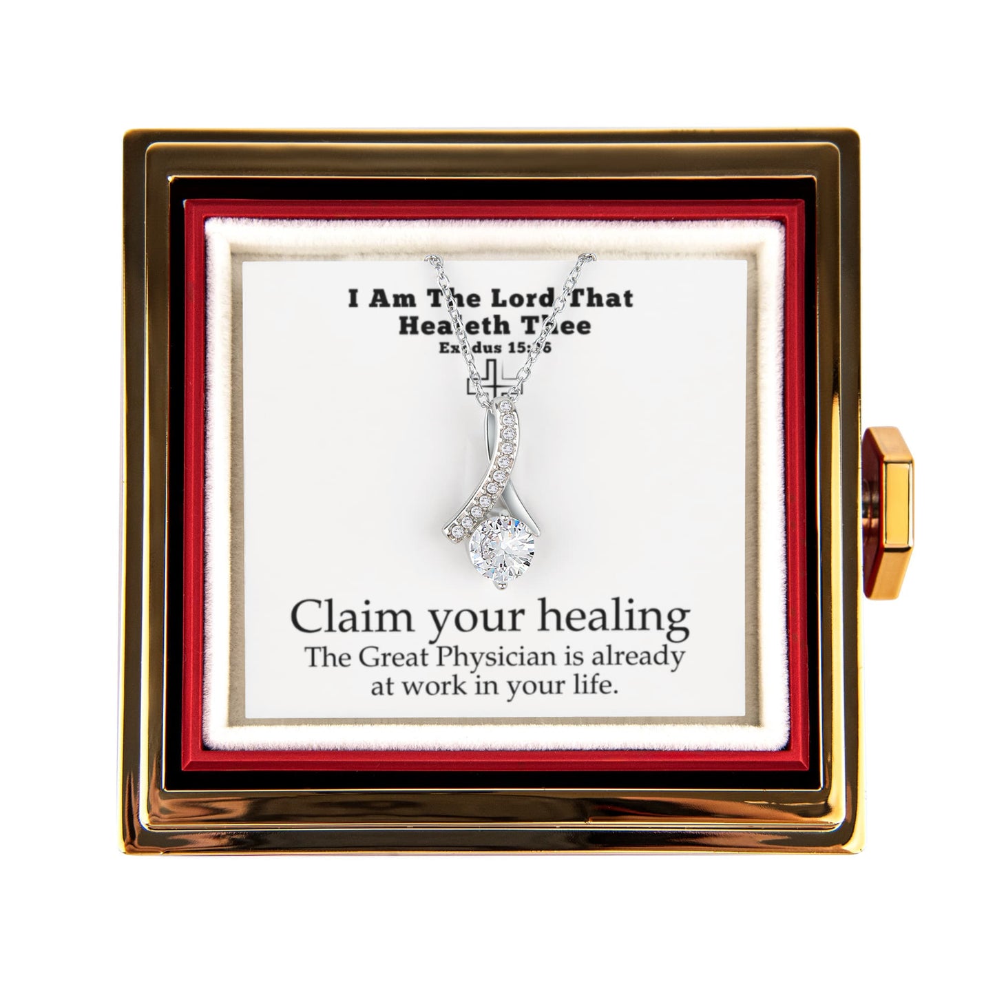 I Am The Lord That Healeth Thee (Exodus 15:26) | Alluring Beauty Necklace in Rotating Rose Gift Box