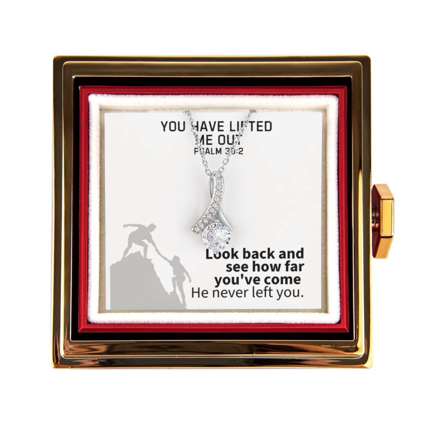 You Have Lifted Me Out (Psalm 30:2) | Alluring Beauty Necklace in Rotating Rose Gift Box