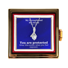 My Strength and My Shield (Psalm 28:7) | Alluring Beauty Necklace in Rotating Rose Gift Box