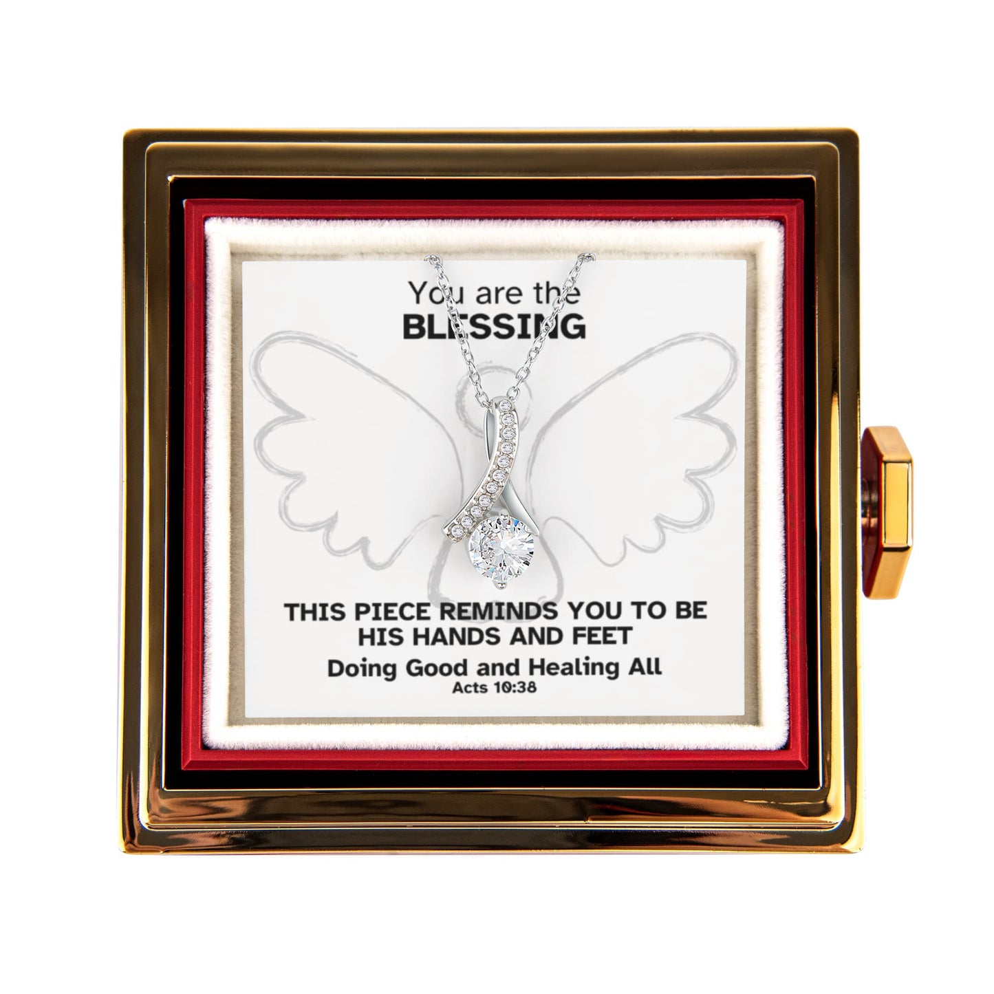 Doing Good And Healing All (Acts 10:38) | Alluring Beauty Necklace in Rotating Rose Gift Box