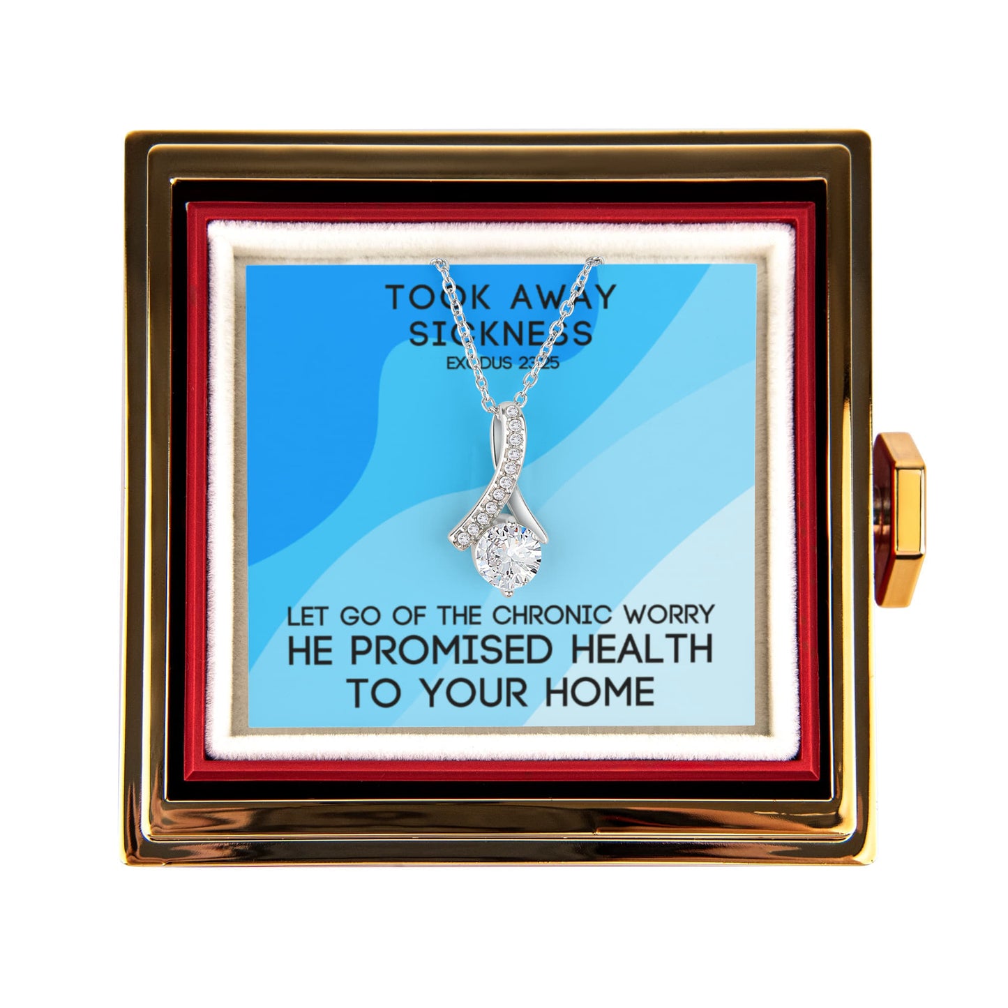 Took Away Sickness (Exodus 23:25) | Alluring Beauty Necklace in Rotating Rose Gift Box