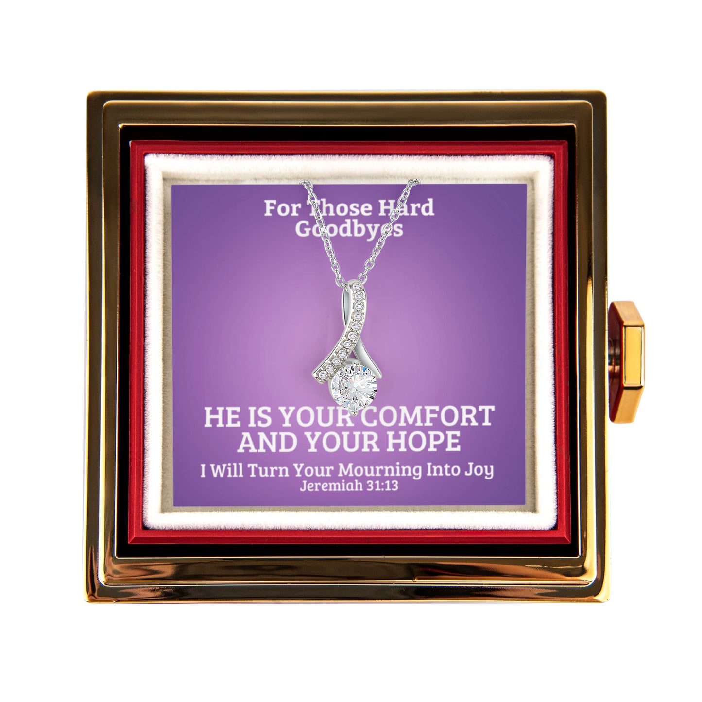 I Will Turn Your Mourning Into Joy (Jeremiah 31:13) | Alluring Beauty Necklace in Rotating Rose Gift Box