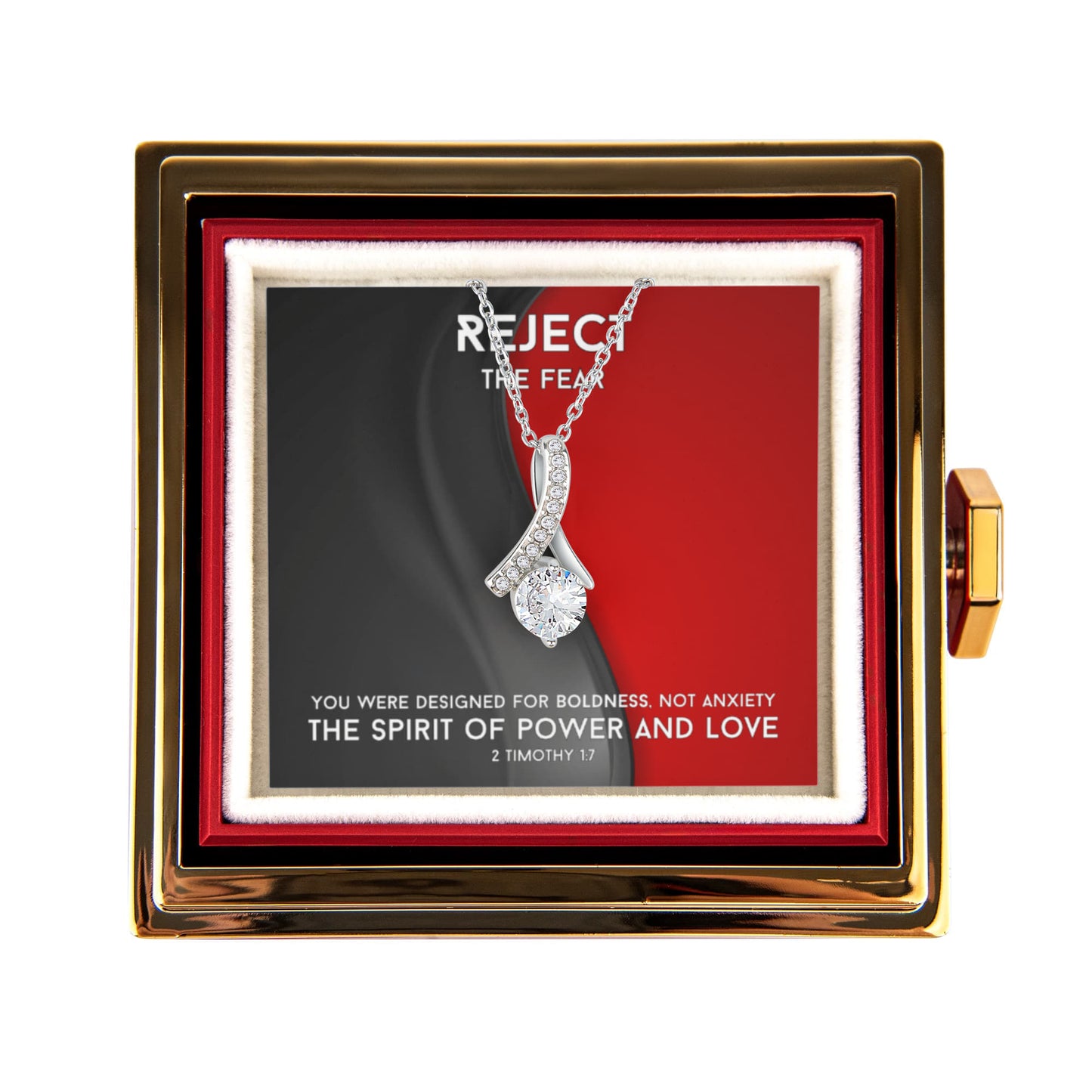 The Spirit Of Power And Love (2 Timothy 1:7) | Alluring Beauty Necklace in Rotating Rose Gift Box