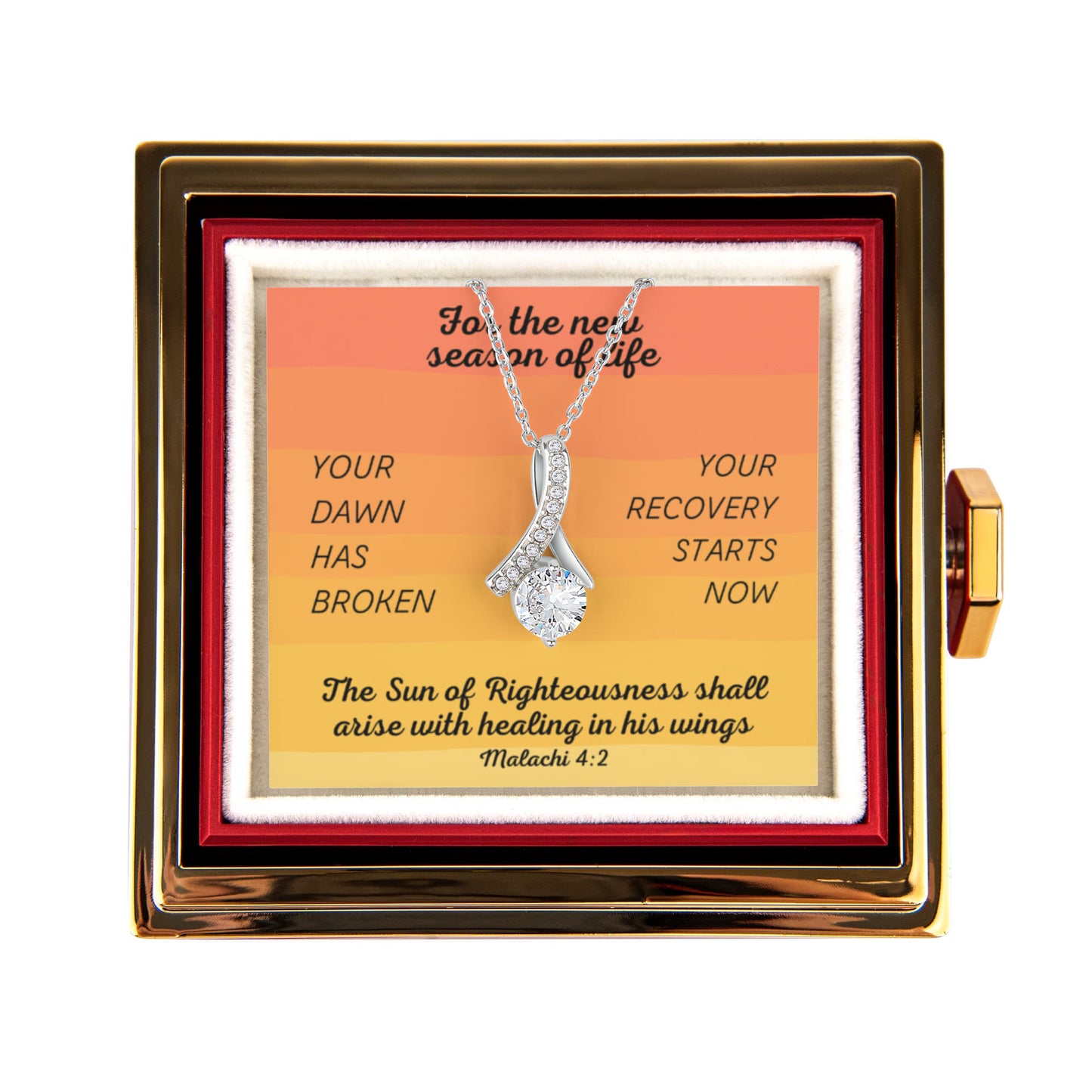 Healing In His Wings (Malachi 4:2) | Alluring Beauty Necklace in Rotating Rose Gift Box