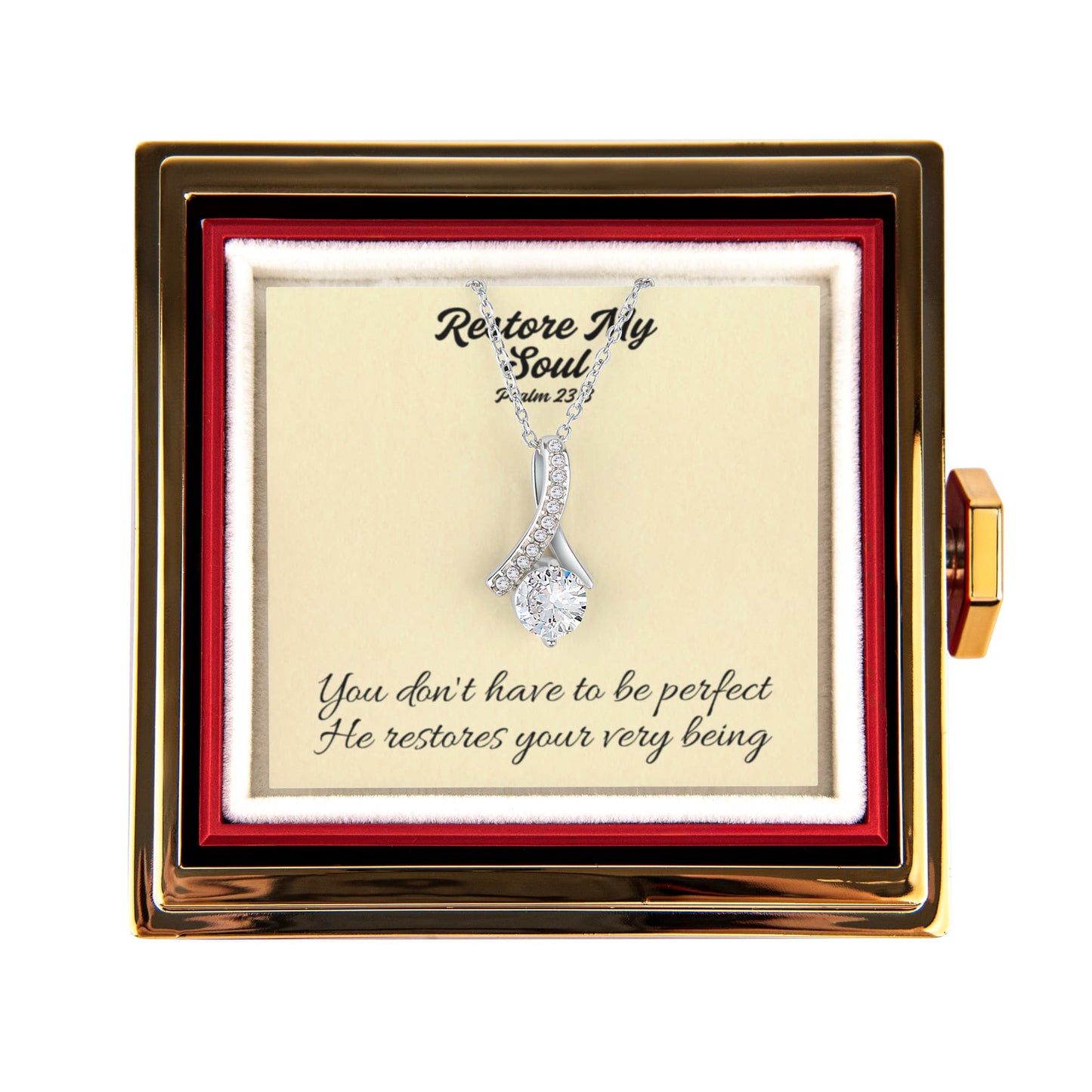 Restore My Soul (Psalm 23:3) | Alluring Beauty Necklace in Rotating Rose Gift Box