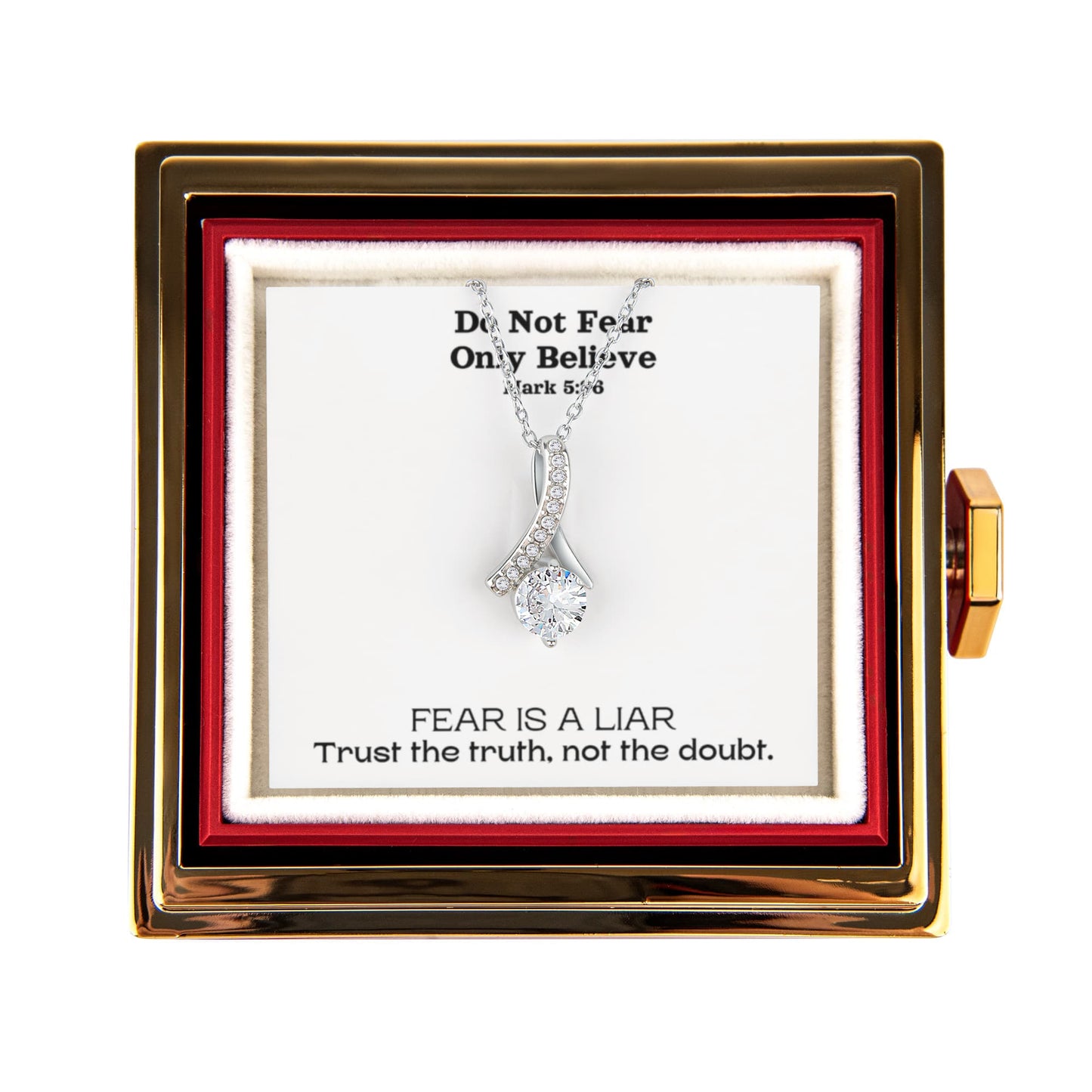 Do Not Fear Only Believe (Mark 5:36) | Alluring Beauty Necklace in Rotating Rose Gift Box