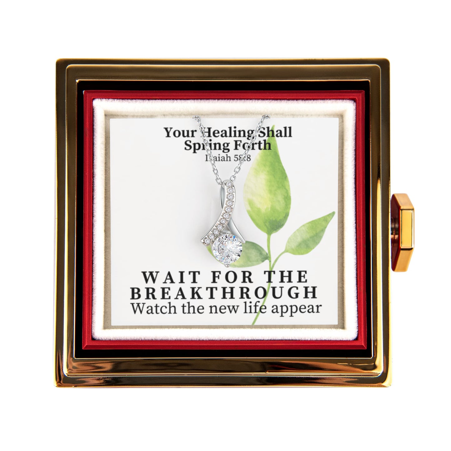 Your Healing Shall Spring Forth (Isaiah 58:8) | Alluring Beauty Necklace in Rotating Rose Gift Box