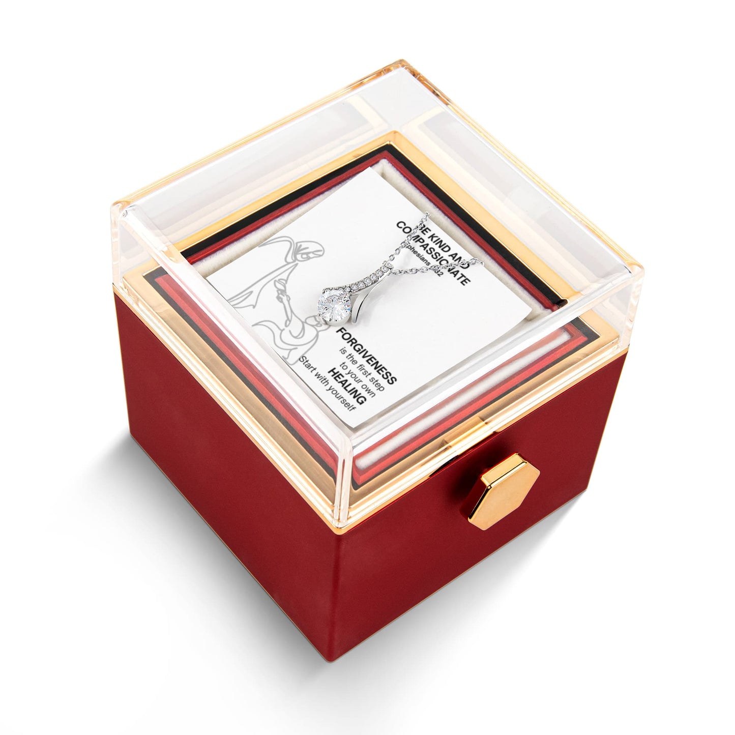 Be Kind And Compassionate (Ephesians 4:32) | Alluring Beauty Necklace in Rotating Rose Gift Box