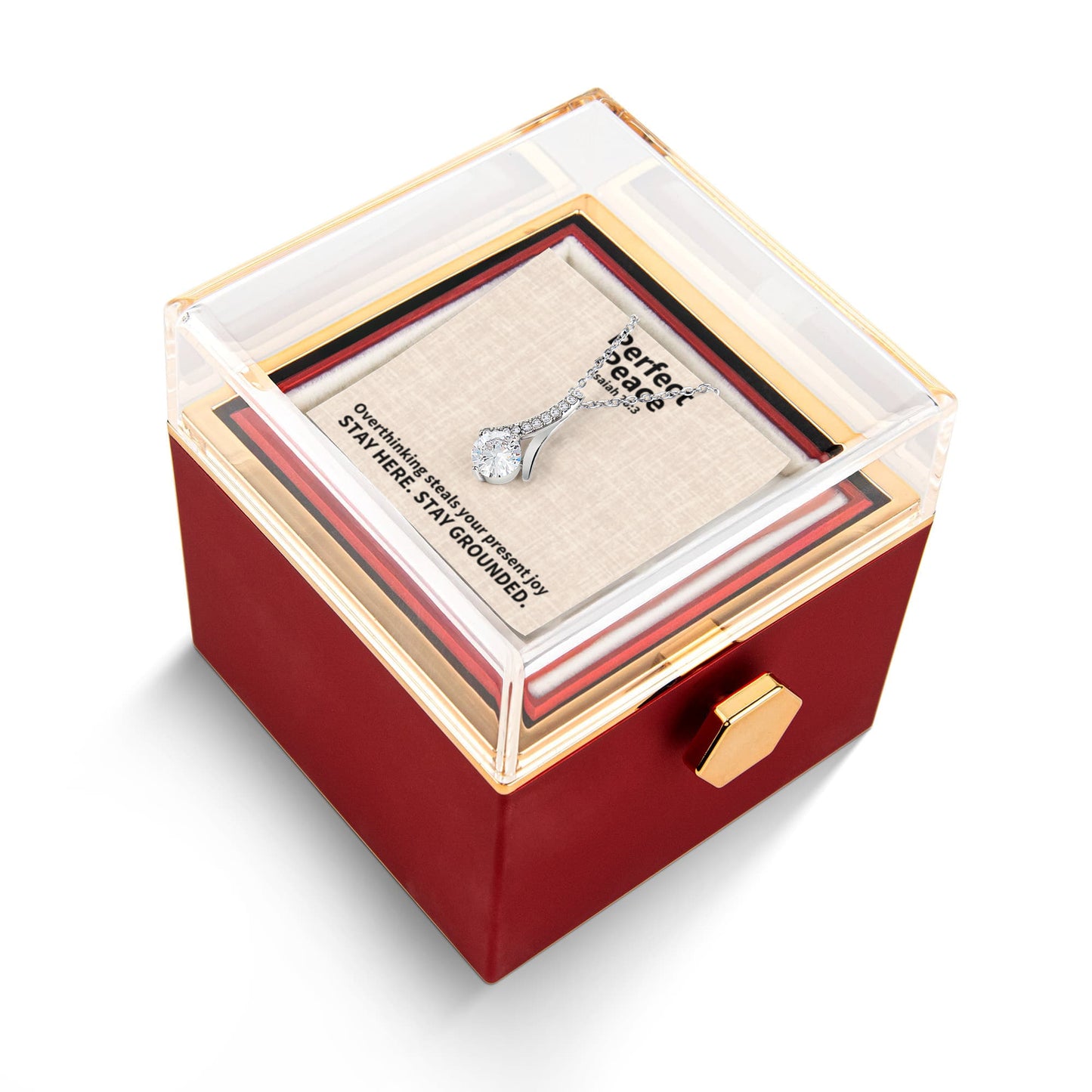 Perfect Peace (Isaiah 26:3) | Alluring Beauty Necklace in Rotating Rose Gift Box