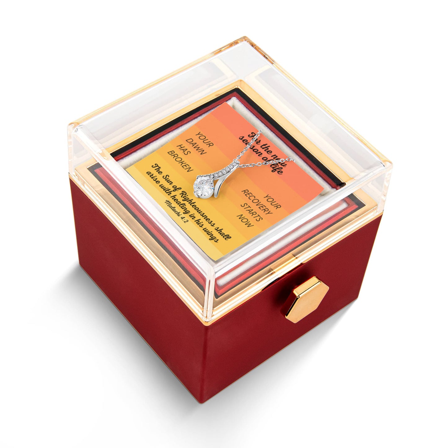 Healing In His Wings (Malachi 4:2) | Alluring Beauty Necklace in Rotating Rose Gift Box