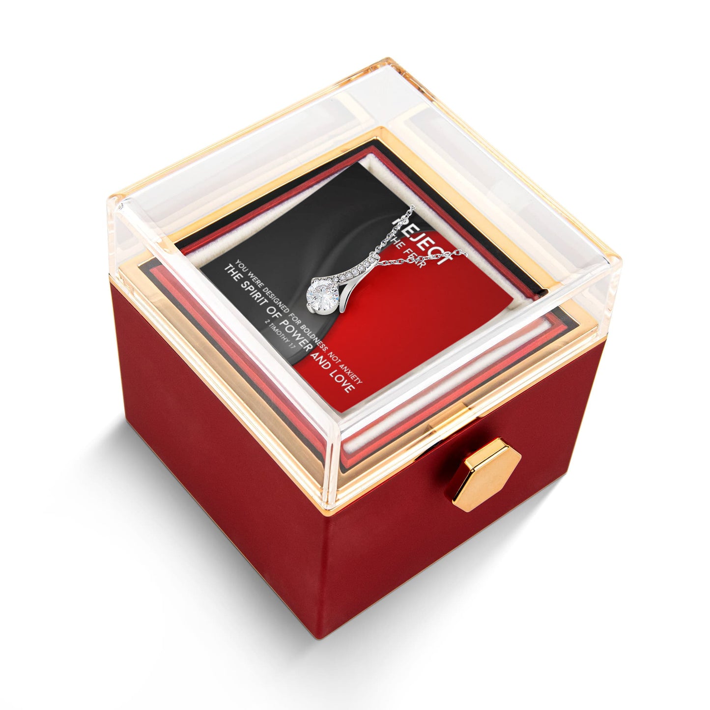The Spirit Of Power And Love (2 Timothy 1:7) | Alluring Beauty Necklace in Rotating Rose Gift Box
