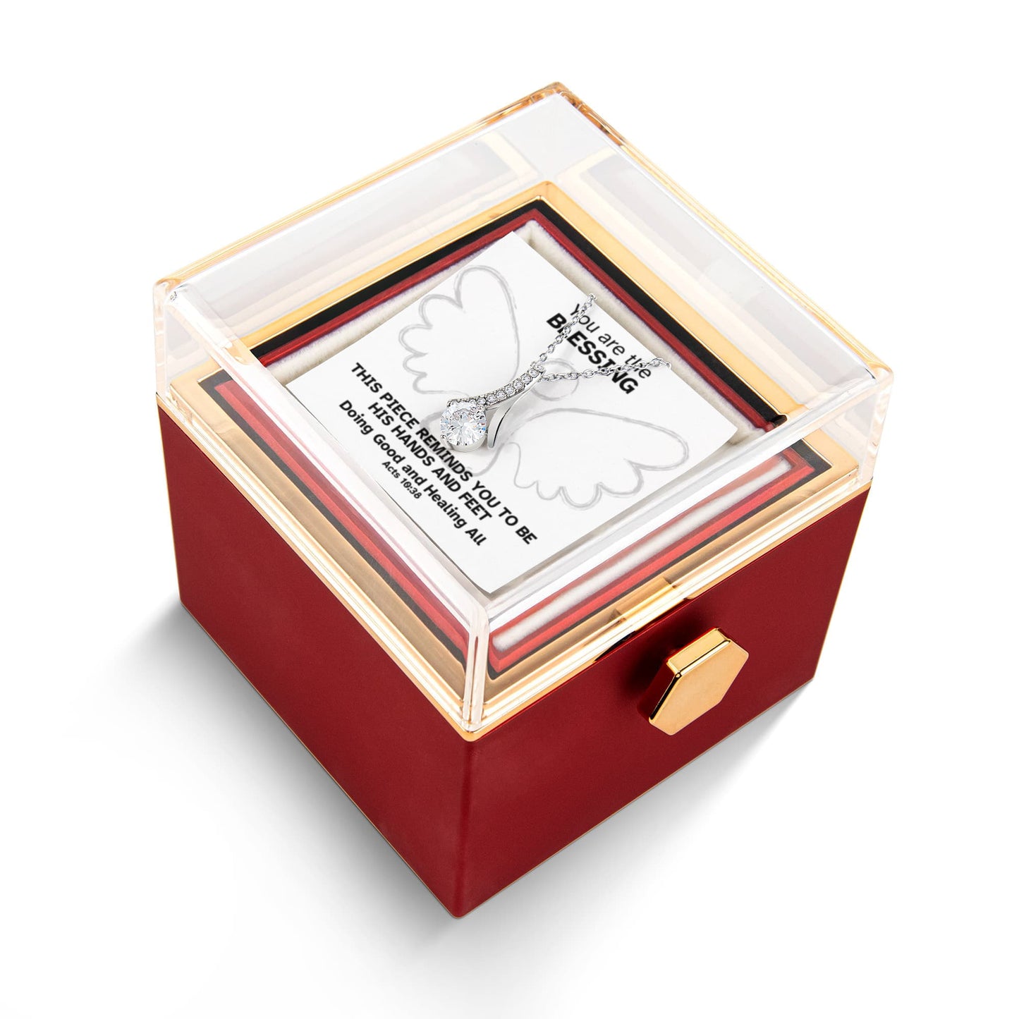 Doing Good And Healing All (Acts 10:38) | Alluring Beauty Necklace in Rotating Rose Gift Box