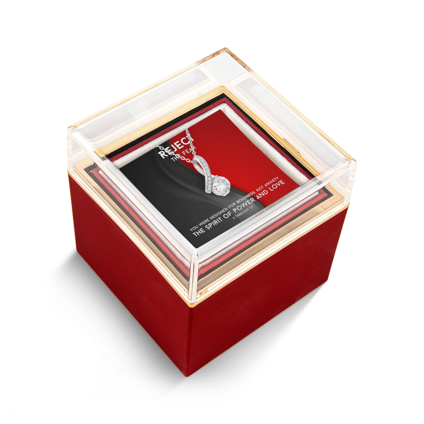 The Spirit Of Power And Love (2 Timothy 1:7) | Alluring Beauty Necklace in Rotating Rose Gift Box