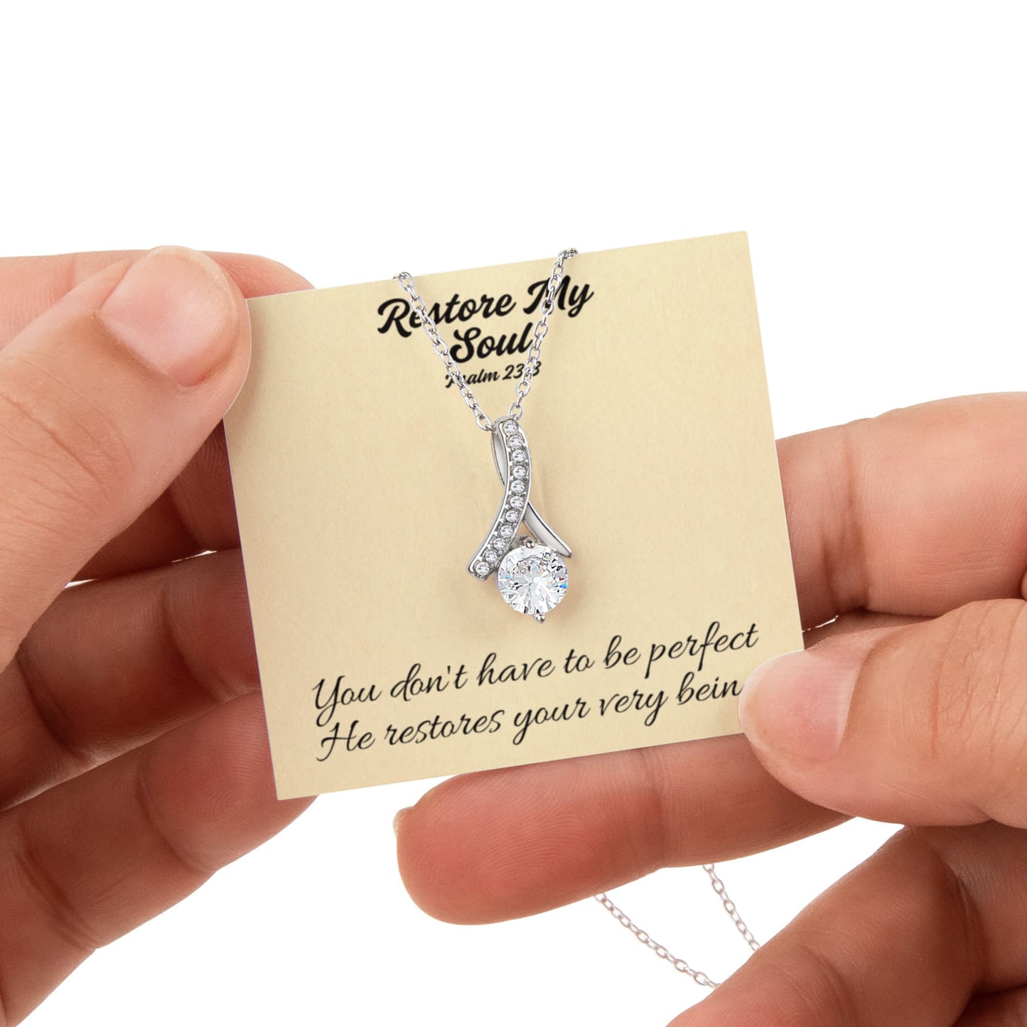 Restore My Soul (Psalm 23:3) | Alluring Beauty Necklace in Rotating Rose Gift Box