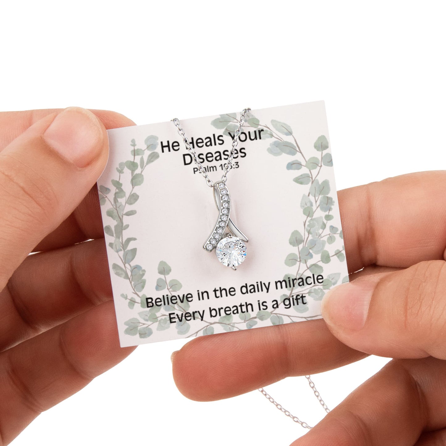 He Heals Your Diseases (Psalm 103:3) | Alluring Beauty Necklace in Rotating Rose Gift Box