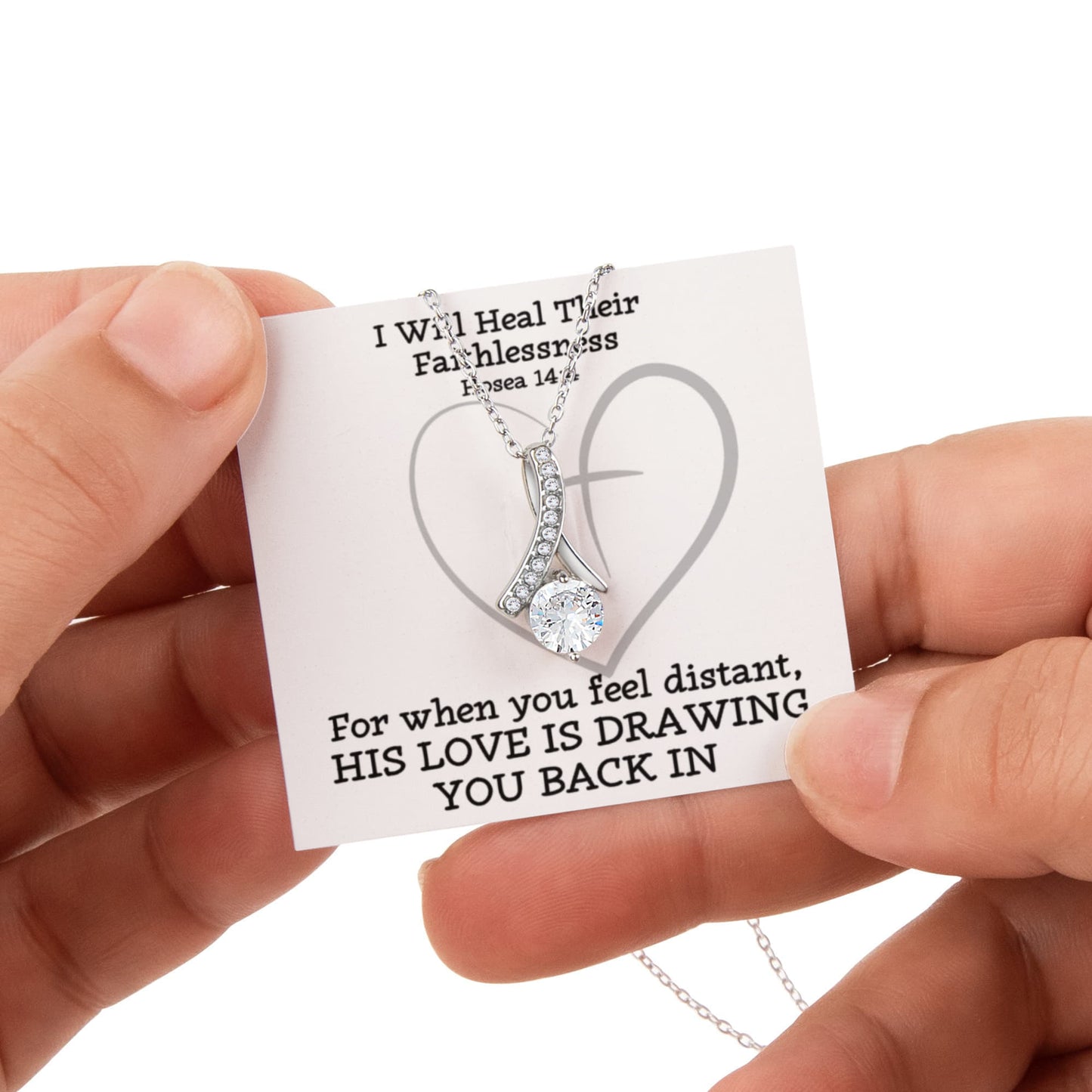 I Will Heal Their Faithlessness (Hosea 14:4) | Alluring Beauty Necklace in Rotating Rose Gift Box