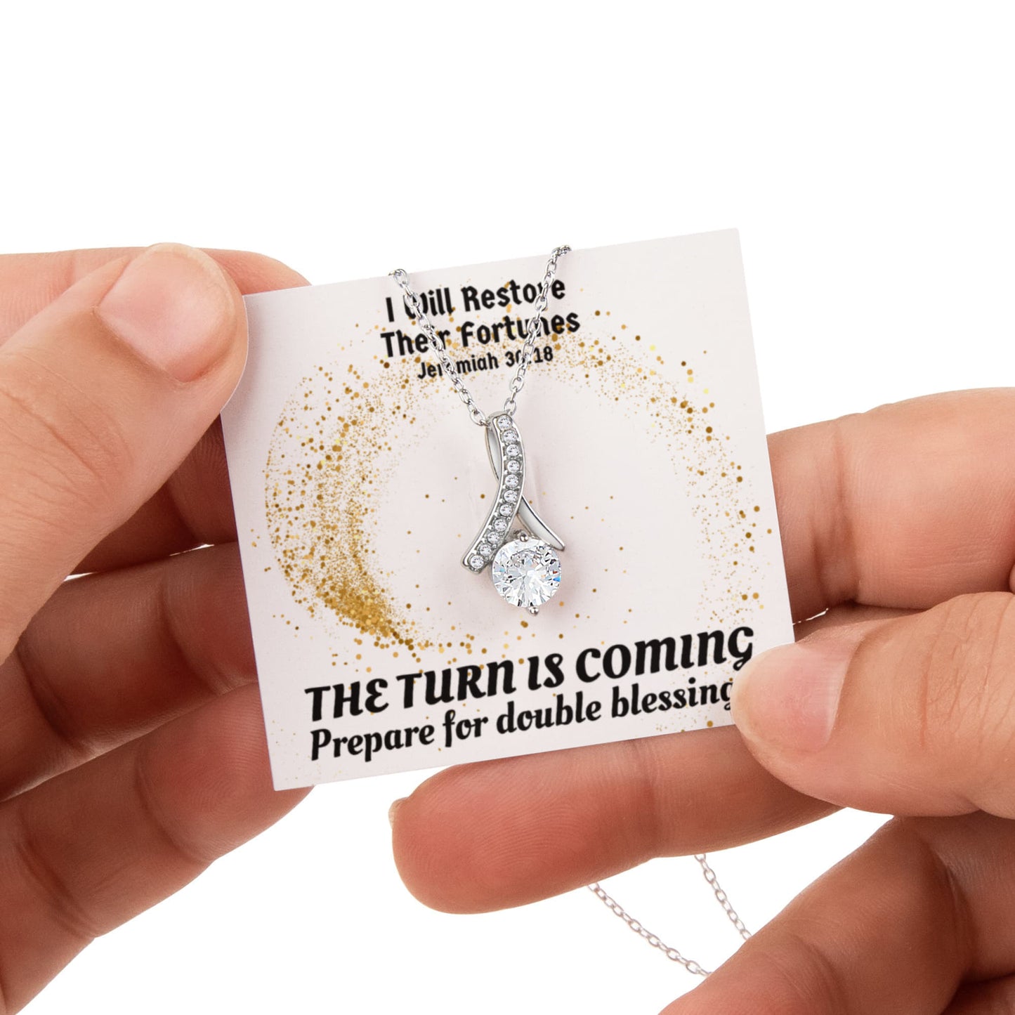I Will Restore Their Fortunes (Jeremiah 30:18) | Alluring Beauty Necklace in Rotating Rose Gift Box