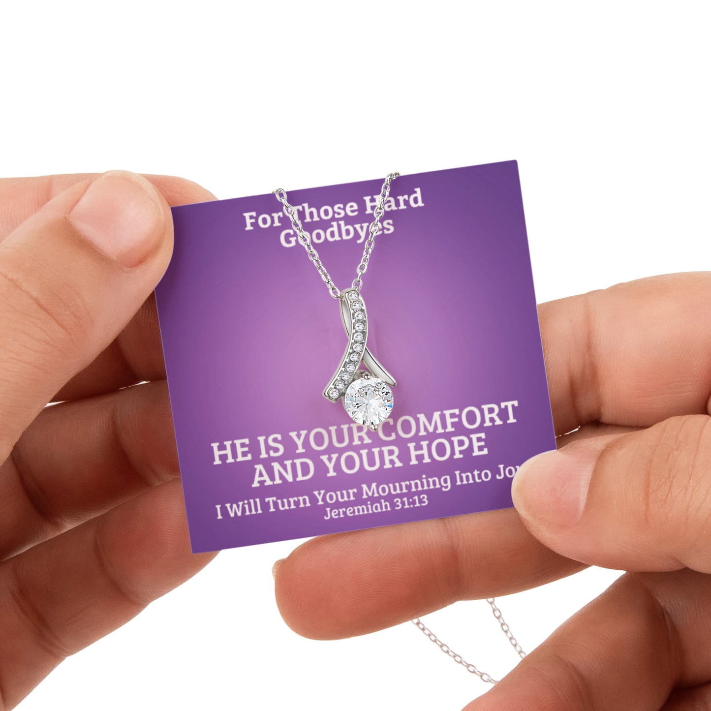 I Will Turn Your Mourning Into Joy (Jeremiah 31:13) | Alluring Beauty Necklace in Rotating Rose Gift Box