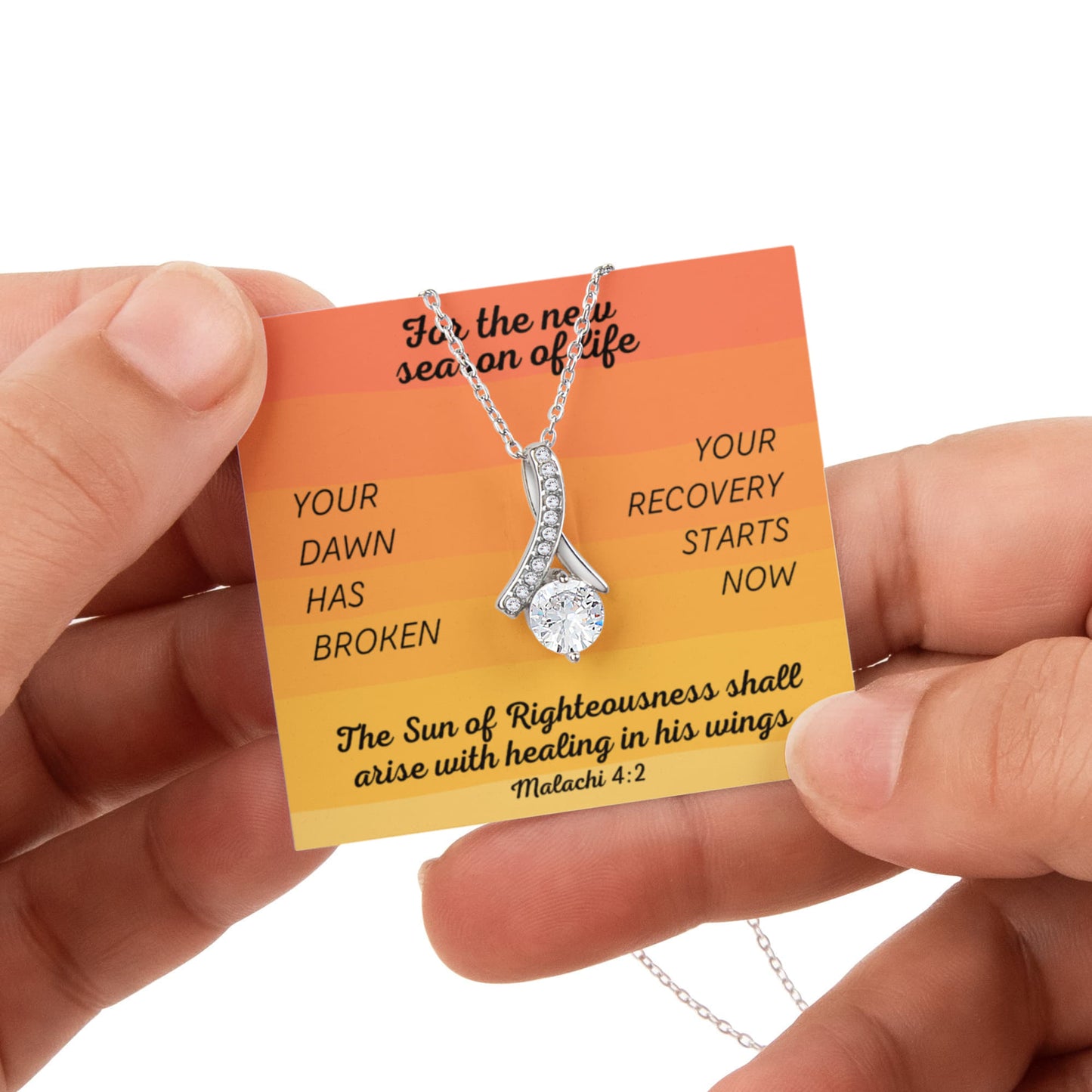 Healing In His Wings (Malachi 4:2) | Alluring Beauty Necklace in Rotating Rose Gift Box