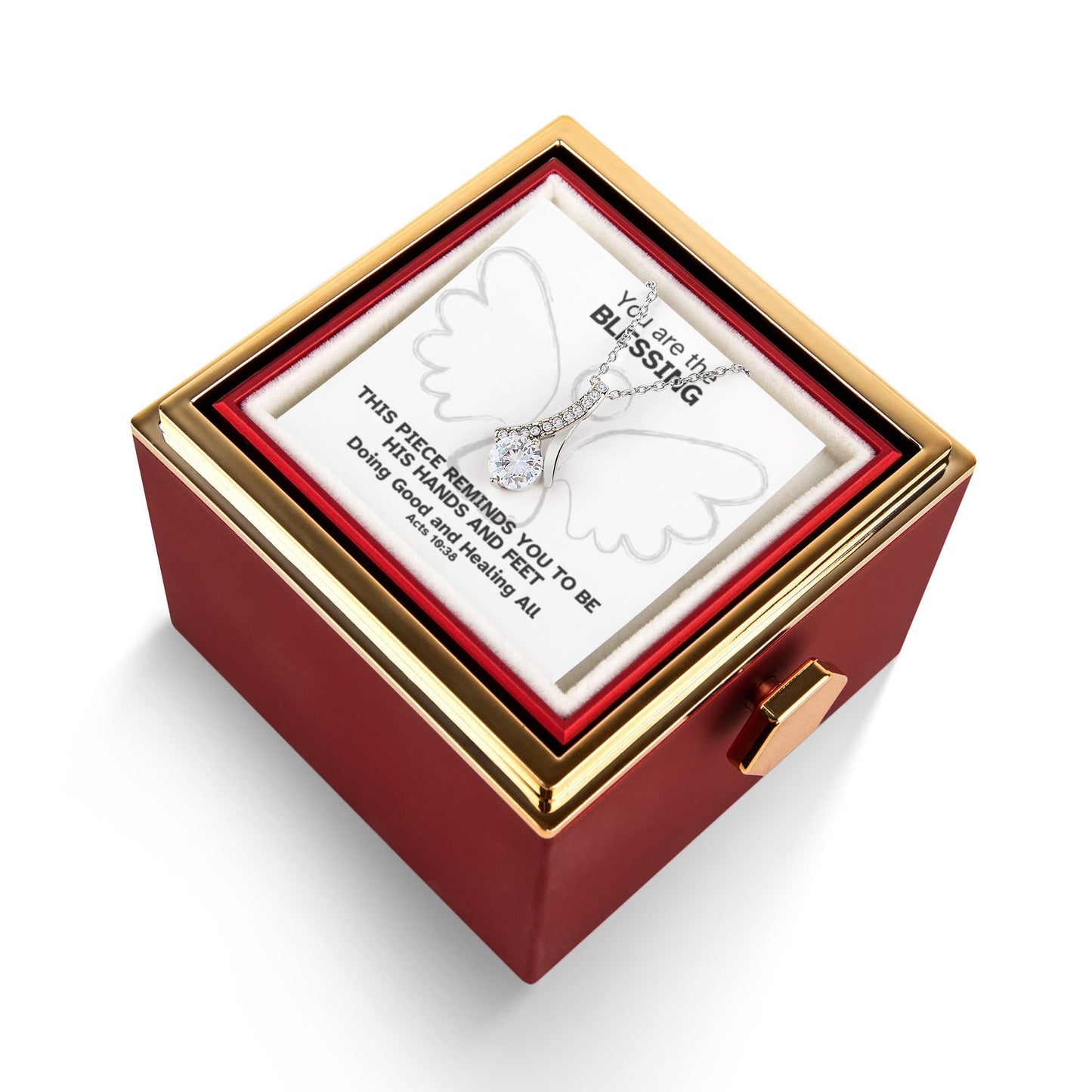 Doing Good And Healing All (Acts 10:38) | Alluring Beauty Necklace in Rotating Rose Gift Box