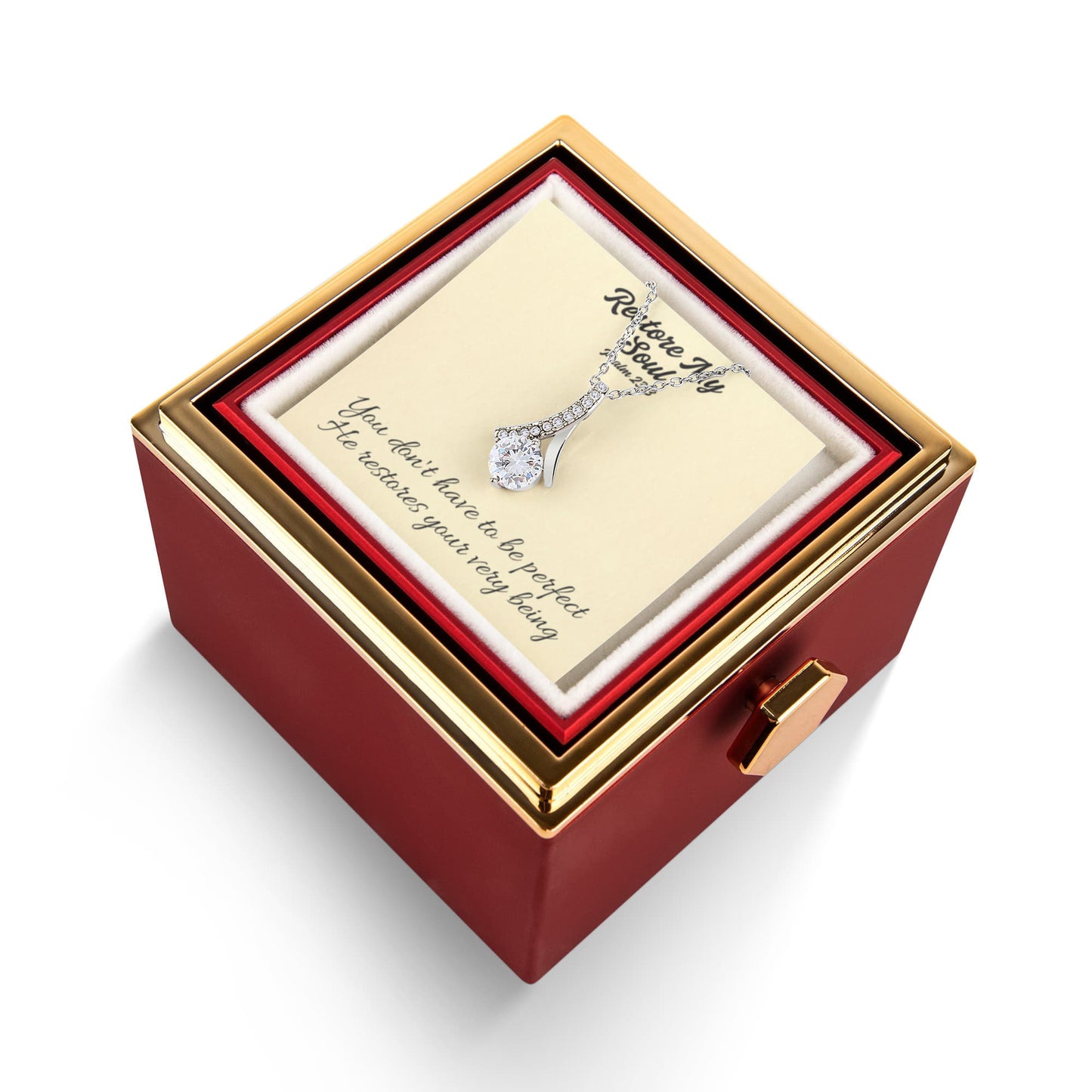 Restore My Soul (Psalm 23:3) | Alluring Beauty Necklace in Rotating Rose Gift Box
