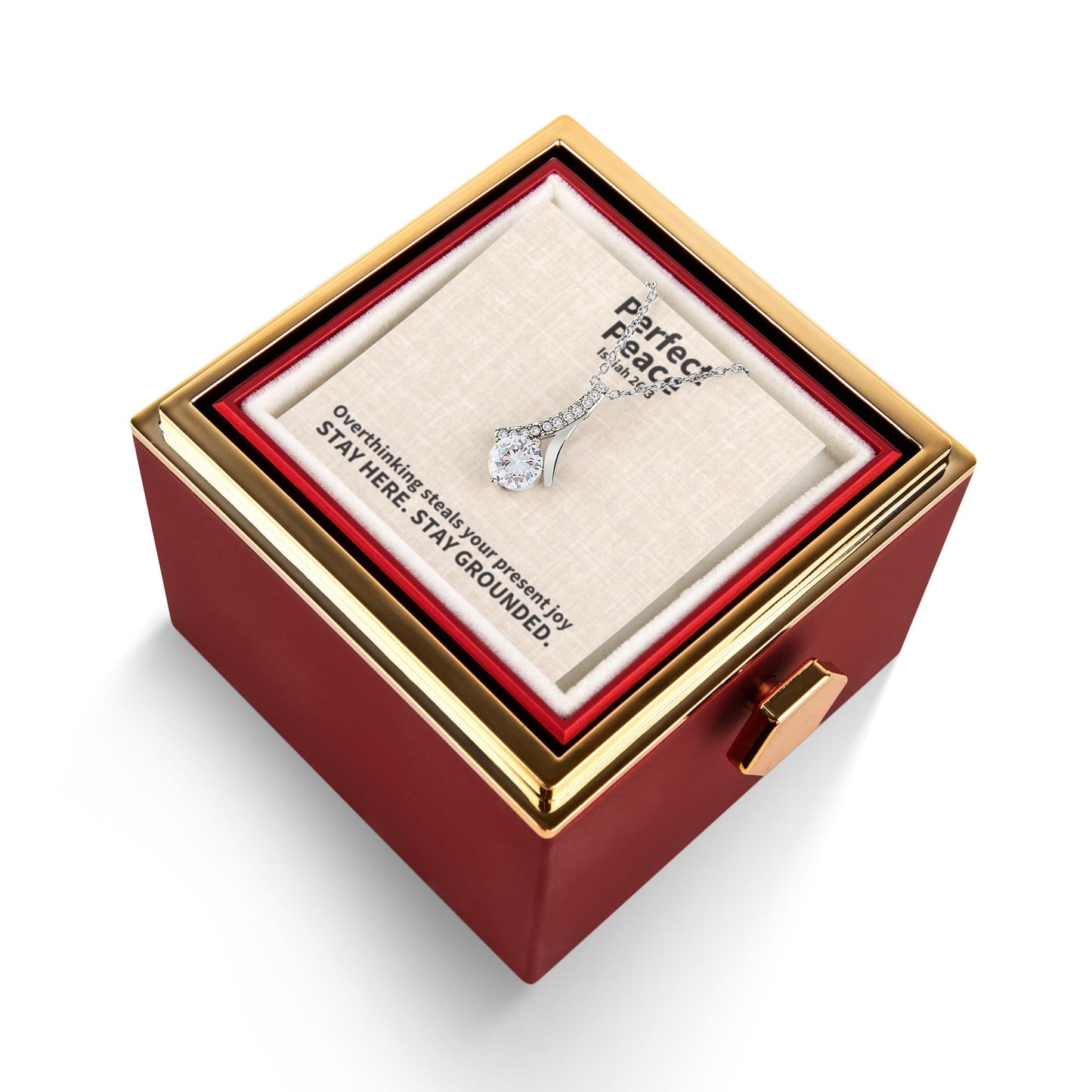 Perfect Peace (Isaiah 26:3) | Alluring Beauty Necklace in Rotating Rose Gift Box