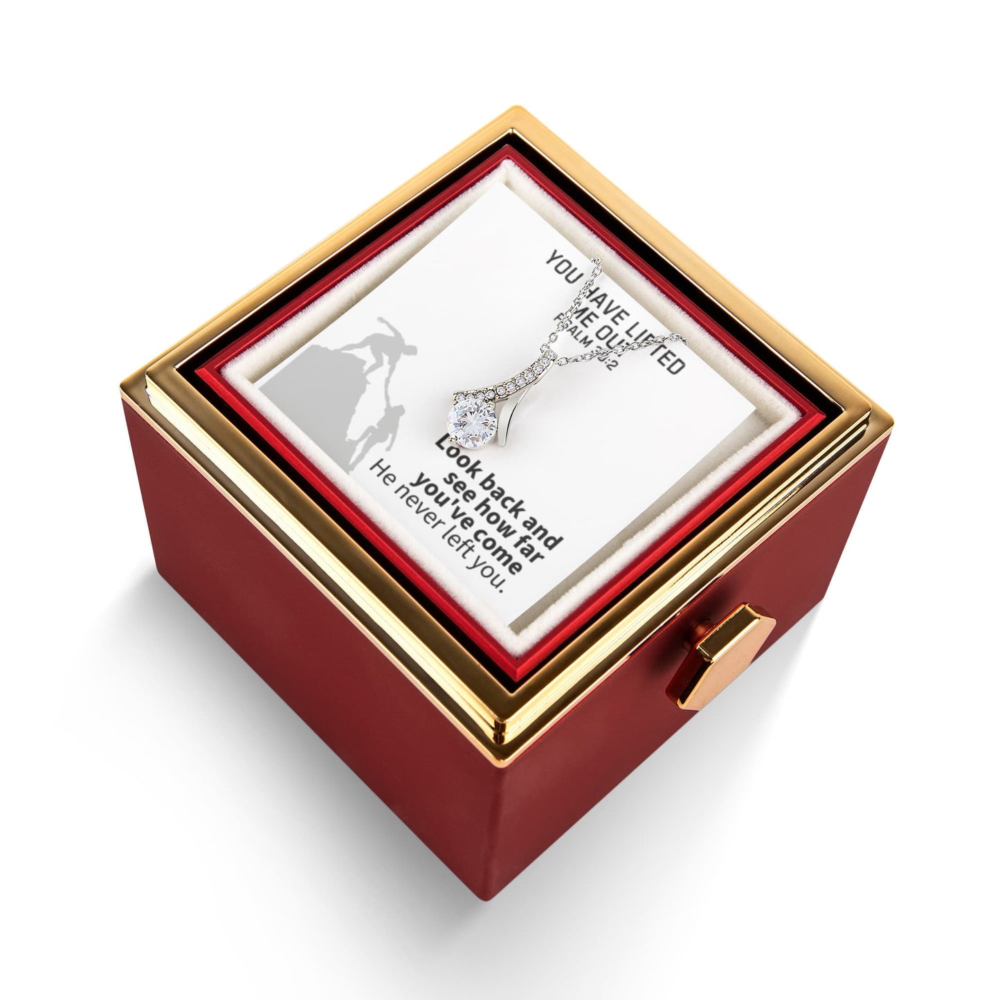 You Have Lifted Me Out (Psalm 30:2) | Alluring Beauty Necklace in Rotating Rose Gift Box