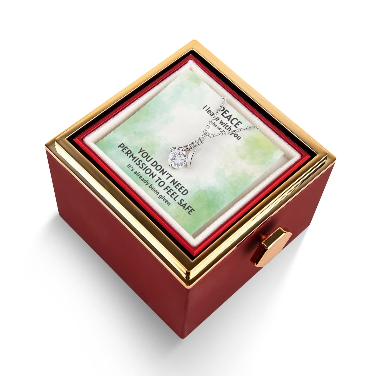 Peace I Leave With You (John 14:27) | Alluring Beauty Necklace in Rotating Rose Gift Box