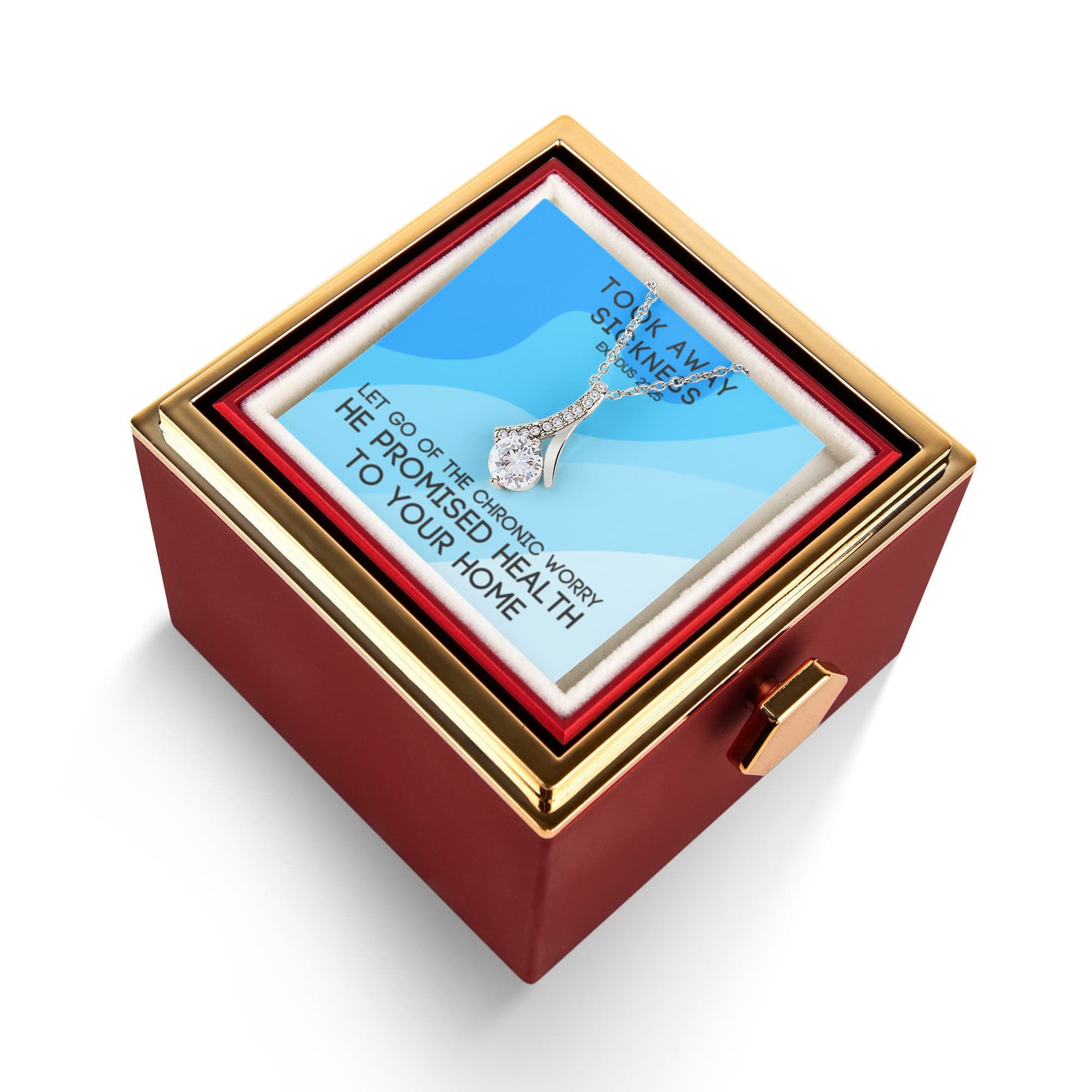 Took Away Sickness (Exodus 23:25) | Alluring Beauty Necklace in Rotating Rose Gift Box