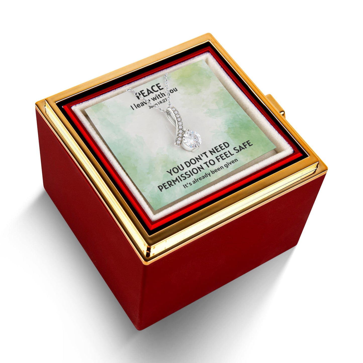 Peace I Leave With You (John 14:27) | Alluring Beauty Necklace in Rotating Rose Gift Box