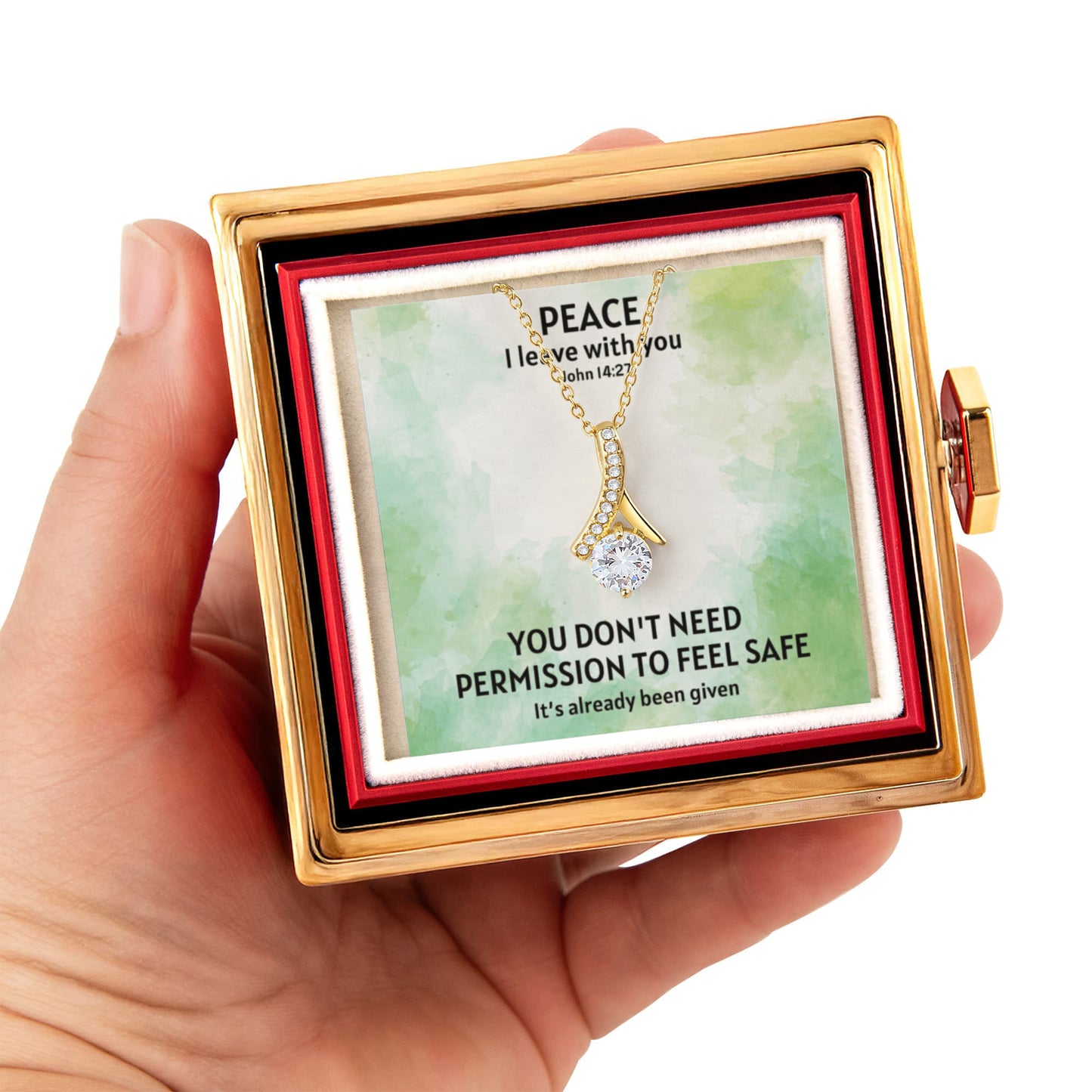 Peace I Leave With You (John 14:27) | Alluring Beauty Necklace in Rotating Rose Gift Box