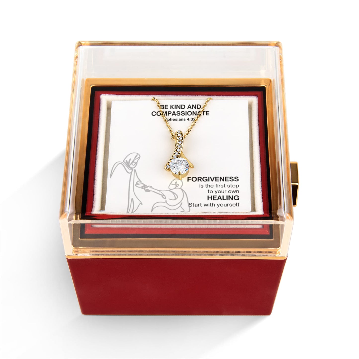 Be Kind And Compassionate (Ephesians 4:32) | Alluring Beauty Necklace in Rotating Rose Gift Box