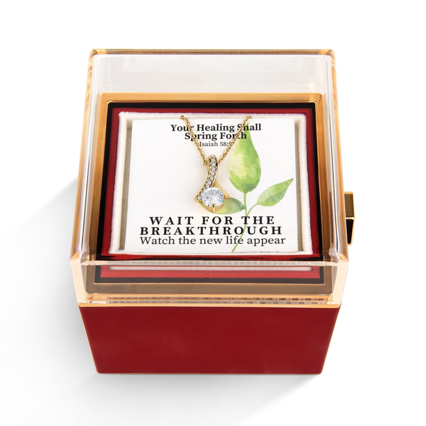 Your Healing Shall Spring Forth (Isaiah 58:8) | Alluring Beauty Necklace in Rotating Rose Gift Box