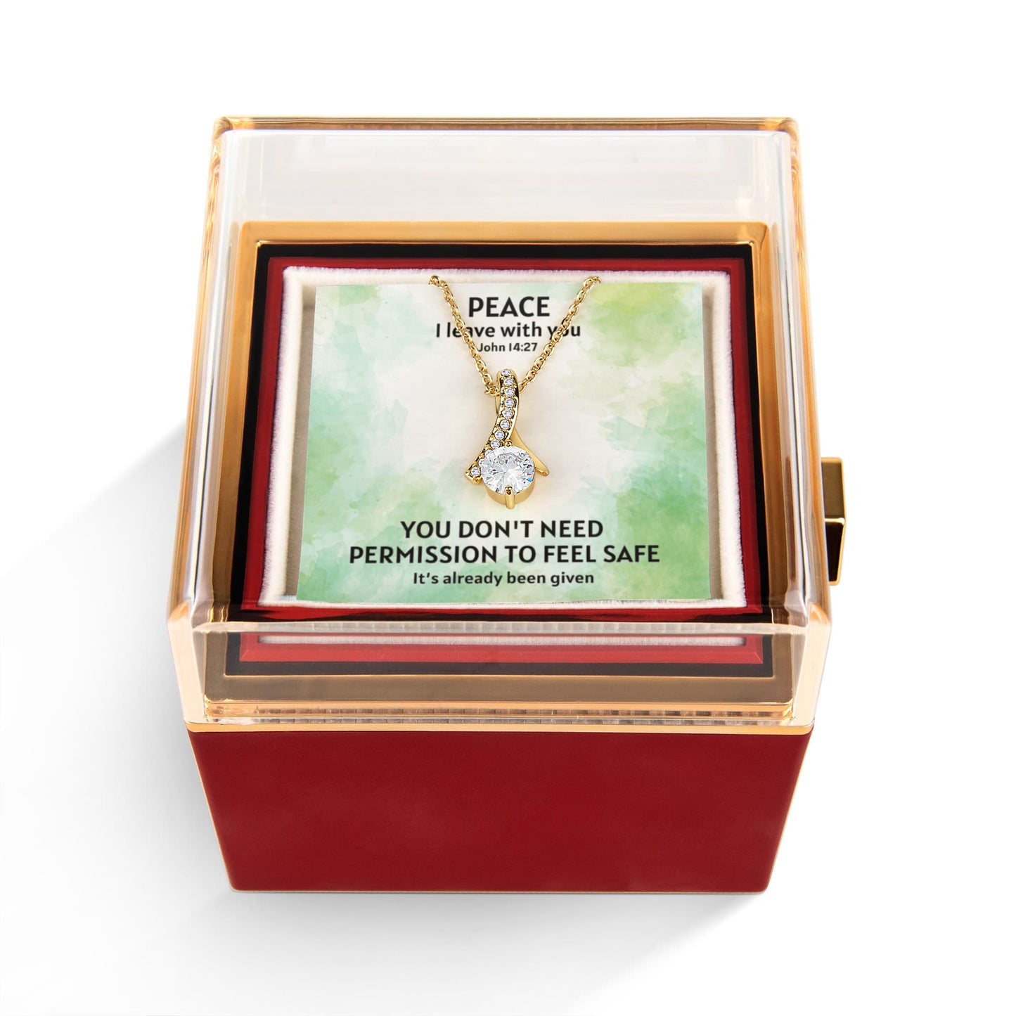 Peace I Leave With You (John 14:27) | Alluring Beauty Necklace in Rotating Rose Gift Box