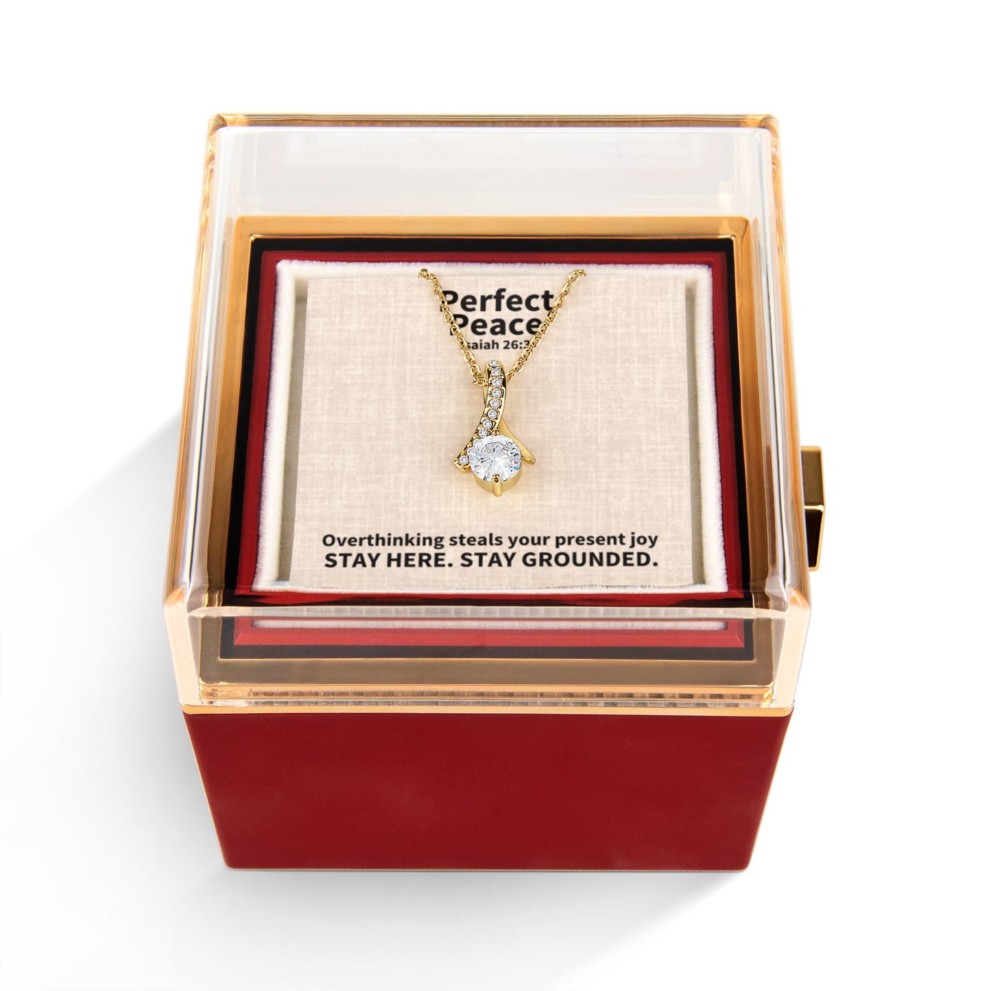 Perfect Peace (Isaiah 26:3) | Alluring Beauty Necklace in Rotating Rose Gift Box