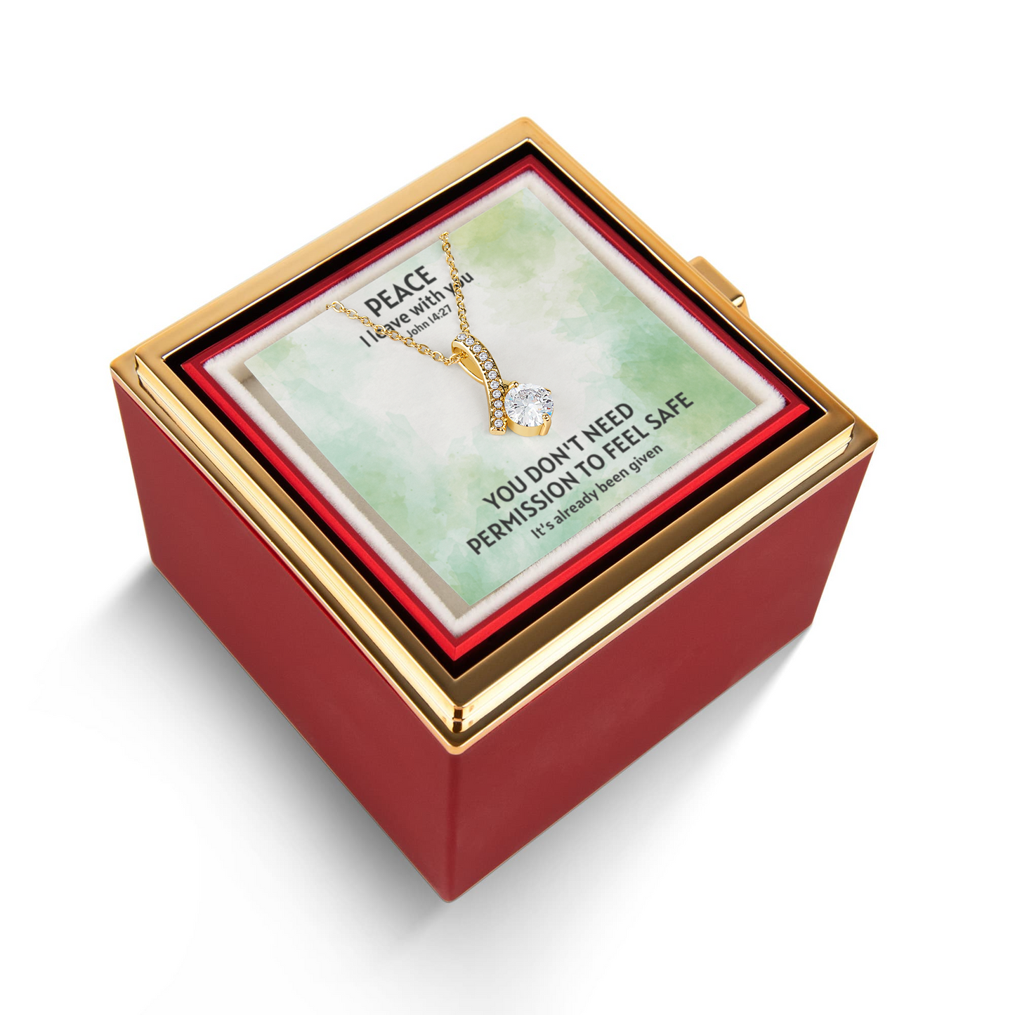 Peace I Leave With You (John 14:27) | Alluring Beauty Necklace in Rotating Rose Gift Box