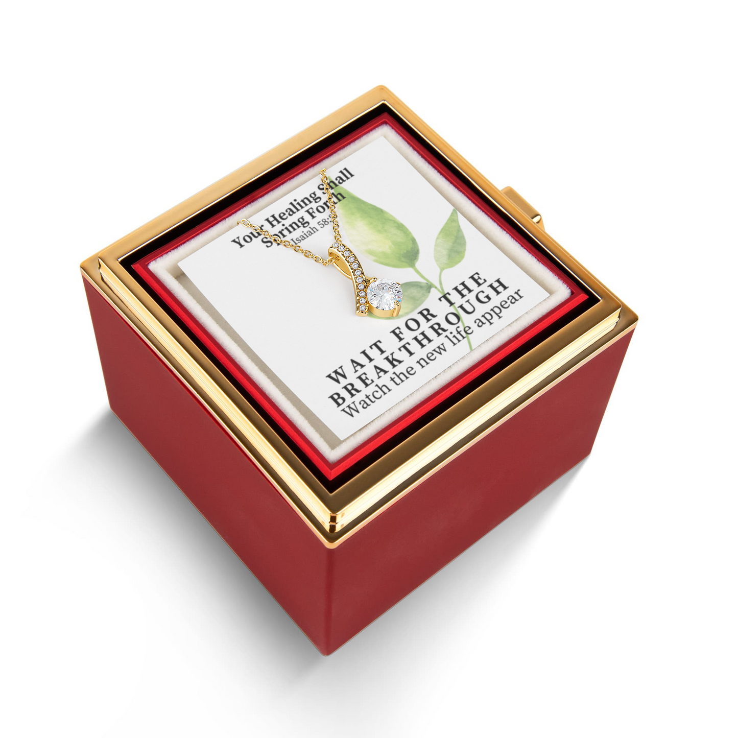 Your Healing Shall Spring Forth (Isaiah 58:8) | Alluring Beauty Necklace in Rotating Rose Gift Box