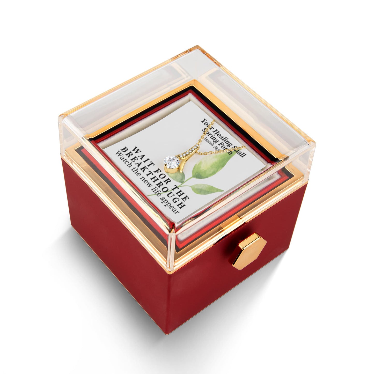 Your Healing Shall Spring Forth (Isaiah 58:8) | Alluring Beauty Necklace in Rotating Rose Gift Box