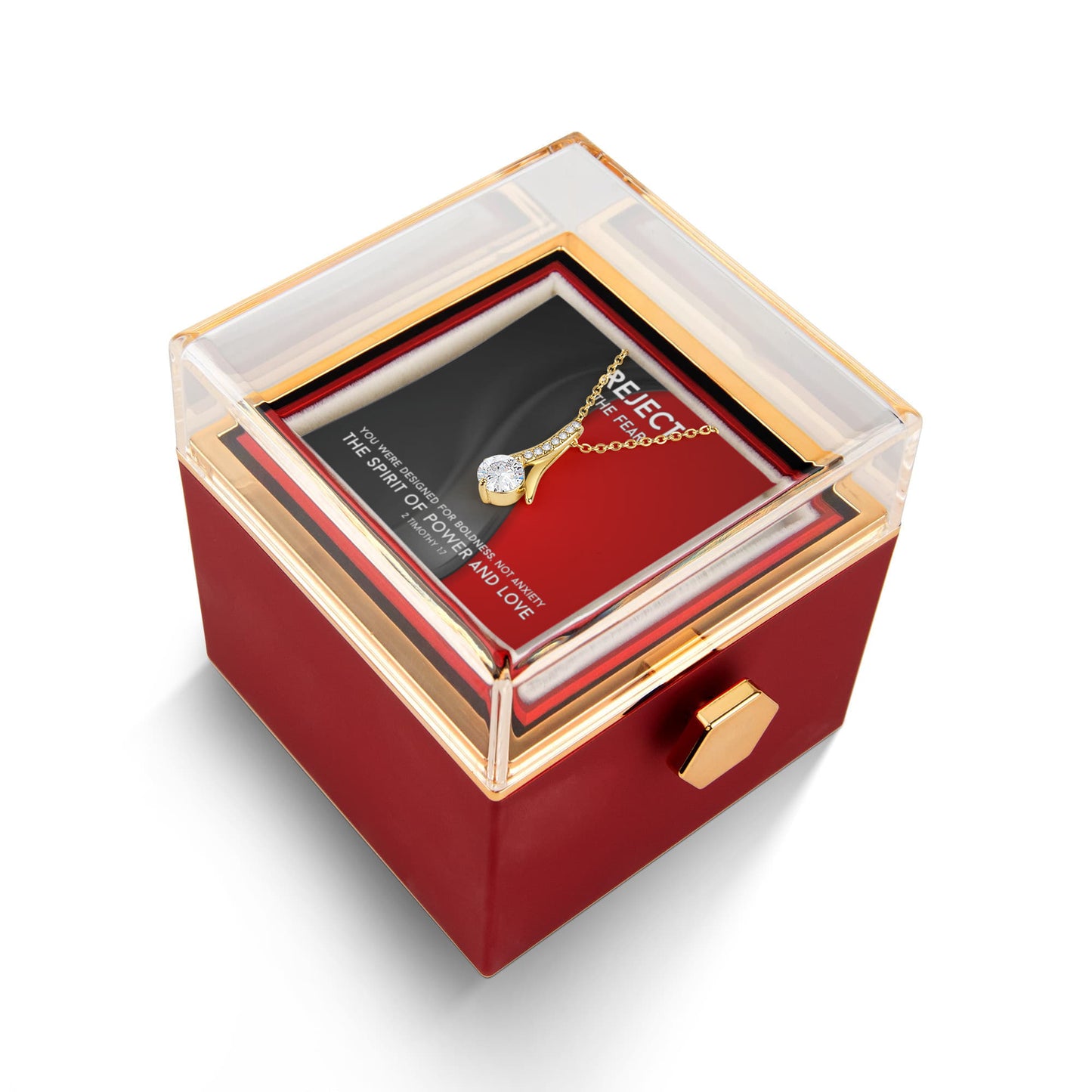 The Spirit Of Power And Love (2 Timothy 1:7) | Alluring Beauty Necklace in Rotating Rose Gift Box